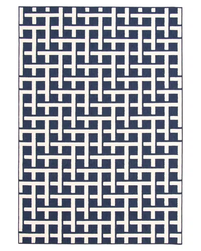 Ecarpet Villa Indoor/outdoor Geometric Rug In Blue