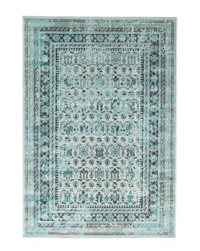 Ecarpet Wilby Transitional Vintage Rug In Aqua