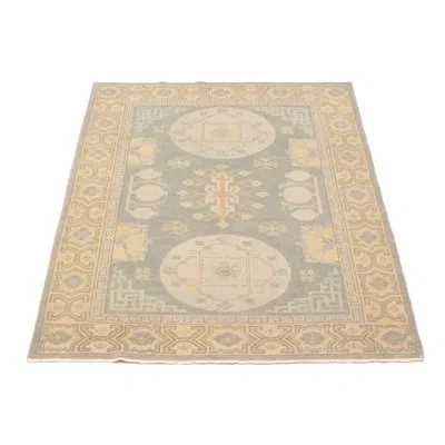 Ecarpetgallery Anatolian Oriental Hand-knotted Rectangle 4' X 6' Wool Area Rug In Yellow/gray In Yellow;gray