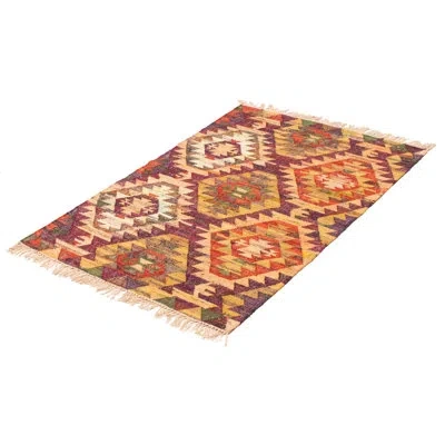 Ecarpetgallery Color Play Burgundy Kilim