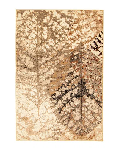 Ecarpet Iman Floral Botanical Rug In Taupe