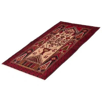 Ecarpetgallery One-of-a-kind 3'5" X 5'9" New Age Area Rug In Tan/red In Red;tan