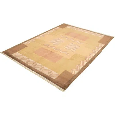Ecarpetgallery One-of-a-kind Alta Hand-knotted New Age Gabbeh Beige/olive 8' X 11'2" Wool Area Rug In Beige,olive