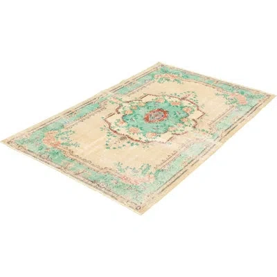 Ecarpetgallery One-of-a-kind Anatolian Vintage Oriental Hand-knotted 5'5" X 8'9" Wool Tan Area Rug In Tan;green