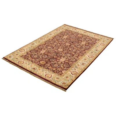Ecarpetgallery One-of-a-kind British Raj Hand-knotted New Age Sultanabad Dark Burgundy 5'11" X 8'10" Wool Area Rug