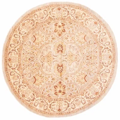 Ecarpetgallery One-of-a-kind Chobi Finest Hand-knotted New Age 10'0"   Round Wool Area Rug In Cream/brown In Brown;cream