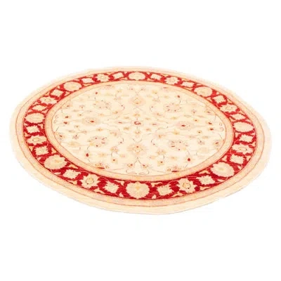 Ecarpetgallery One-of-a-kind Chobi Finest Hand-knotted New Age 6'6"  Round Wool Area Rug In Cream