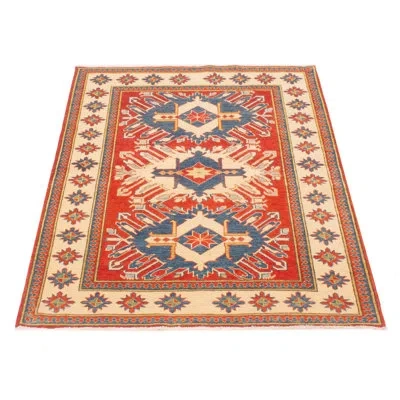 Ecarpetgallery One-of-a-kind Finest Ghazni Hand-knotted New Age 4'1" X 5'9" Wool Area Rug In Blue/red/brown In Blue;brown;red
