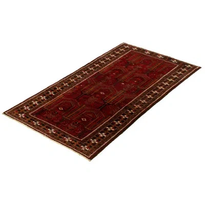 Ecarpetgallery One-of-a-kind Hand-knotted 1970s Anatolian Dark Red/black 4'3" X 8'9" Runner Wool Area Rug In Black;dark Red
