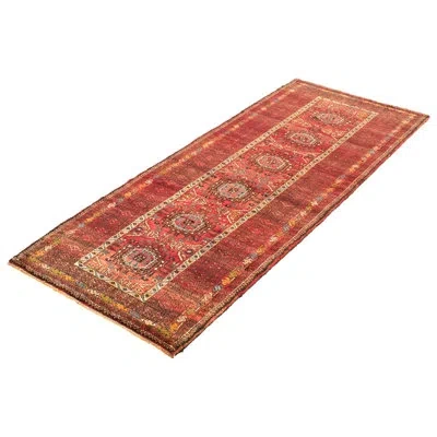 Ecarpetgallery One-of-a-kind Hand-knotted 1980s Anatolia Dark Red 3'11" X 10'2" Runner Wool Area Rug