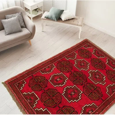 Ecarpetgallery One-of-a-kind Hand-knotted 1980s Esari Red 3'2" X 5'5" Wool Area Rug