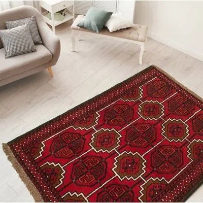Ecarpetgallery One-of-a-kind Hand-knotted 1980s Esari Red 3'4" X 5'3" Wool Area Rug