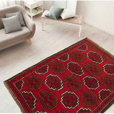 Ecarpetgallery One-of-a-kind Hand-knotted 1980s Esari Red 3'6" X 5'2" Wool Area Rug