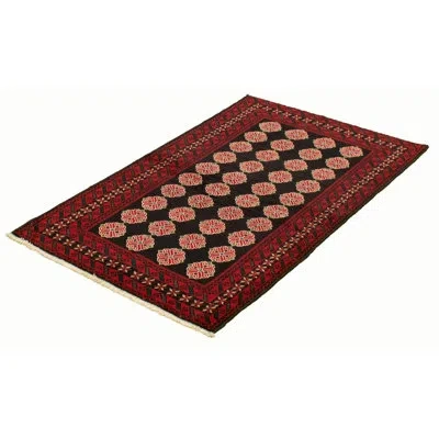 Ecarpetgallery One-of-a-kind Hand-knotted 1980s Herati Black/red 3'5" X 6'3" Wool Area Rug In Black;red