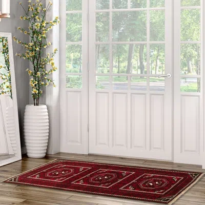 Ecarpetgallery One-of-a-kind Hand-knotted 1980s Rizbaft Red 3'10" X 6'7" Wool Area Rug