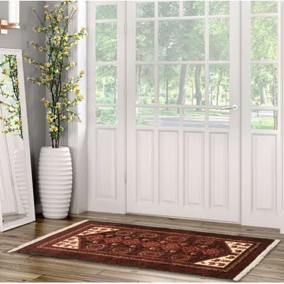 Ecarpetgallery One-of-a-kind Hand-knotted 1980s Rizbaft Red 3'3" X 6'10" Runner Wool Area Rug