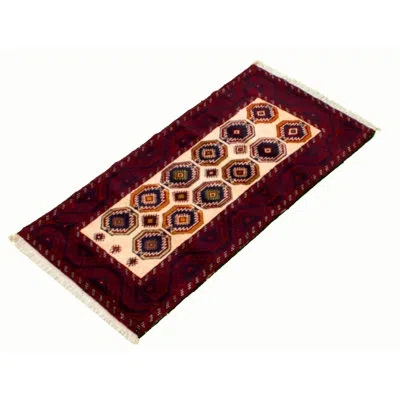 Ecarpetgallery One-of-a-kind Hand-knotted 1980s Rizbaft Red/beige 2'9" X 5'8" Runner Wool Area Rug In Red;beige