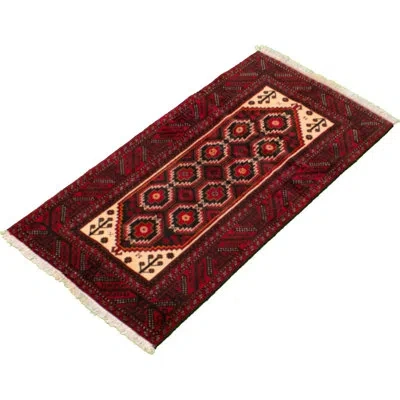 Ecarpetgallery One-of-a-kind Hand-knotted 1980s Rizbaft Red/black 3'1" X 5'11" Wool Area Rug In Black;red