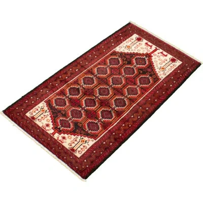Ecarpetgallery One-of-a-kind Hand-knotted 1980s Rizbaft Red/cream 3'6" X 5'11" Wool Area Rug In Red;cream