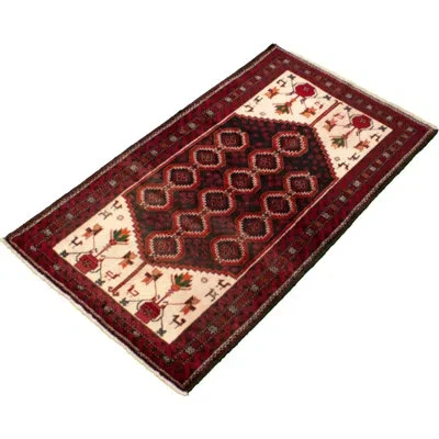 Ecarpetgallery One-of-a-kind Hand-knotted 1990s Anatolian Dark Red/beige 3'10" X 6'7" Wool Area Rug In Beige;dark Red