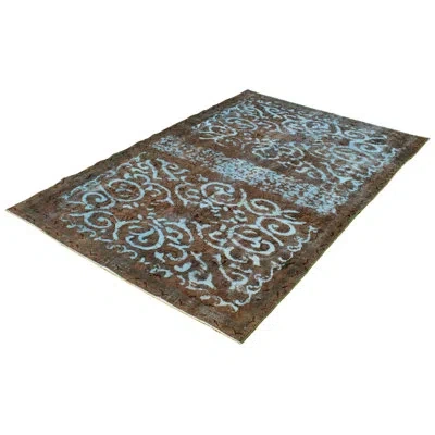 Ecarpetgallery One-of-a-kind Hand-knotted 1990s Brown/blue 6'11" X 10'6" Wool Area Rug In Brown,blue