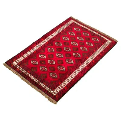 Ecarpetgallery One-of-a-kind Hand-knotted 1990s Esari Turkman Red 4' X 5'10" Wool Area Rug