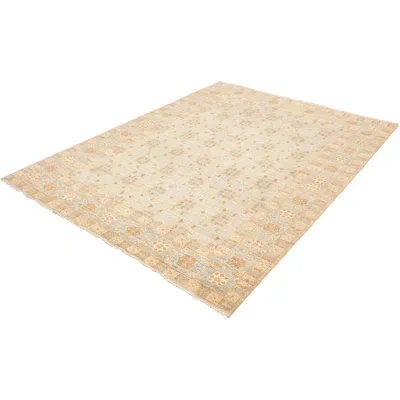 Ecarpetgallery One-of-a-kind Hand-knotted New Age 18/20 Pak Mamluk Light Khaki 9'1" X 12'2" Wool Area Rug In Brown,light Khaki,light Blue