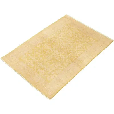Ecarpetgallery One-of-a-kind Hand-knotted New Age 18/20 Pak Oushak Beige/olive 4'1" X 5'10" Wool Area Rug In Beige;olive
