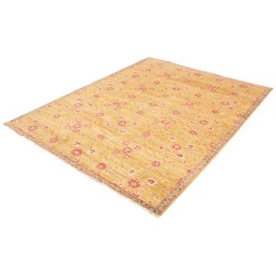 Ecarpetgallery One-of-a-kind Hand-knotted New Age 18/20 Pak Oushak Khaki 8' X 9'7" Wool Area Rug In Khaki,dark Pink,indigo