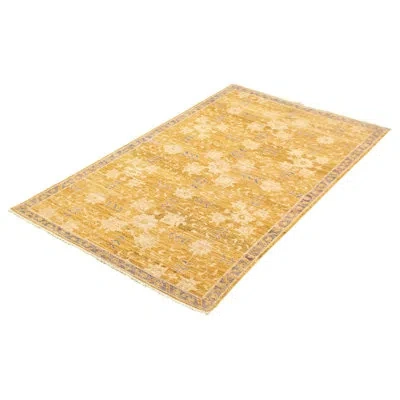 Ecarpetgallery One-of-a-kind Hand-knotted New Age 18/20 Pak Oushak Olive 4'10" X 7'11" Wool Area Rug In Ivory,olive,indigo