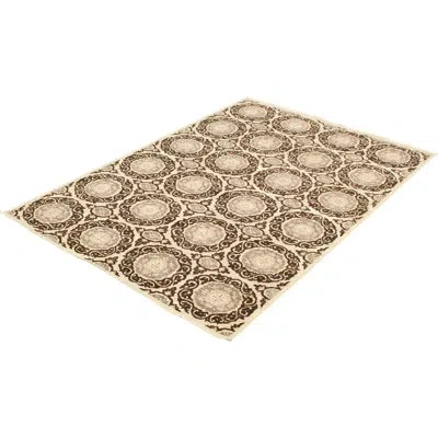 Ecarpetgallery One-of-a-kind Hand-knotted New Age 18/20 Pako Cream/dark Brown 6'1" X 8'9" Wool Area Rug In Gray,cream,dark Brown