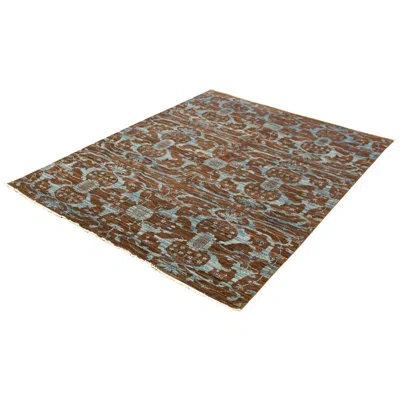 Ecarpetgallery One-of-a-kind Hand-knotted New Age 18/20 Pako Dark Brown 8' X 9'11" Wool Area Rug In Blue,brown,dark Brown