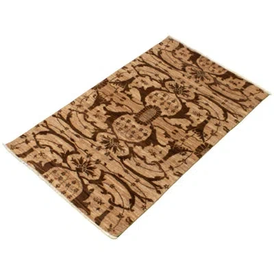 Ecarpetgallery One-of-a-kind Hand-knotted New Age 18/20 Pako Dark Brown/tan 3'9" X 6'1" Wool Area Rug In Tan;dark Brown