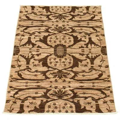 Ecarpetgallery One-of-a-kind Hand-knotted New Age 18/20 Pako Dark Brown/tan 4'1" X 5'10" Wool Area Rug In Tan;dark Brown