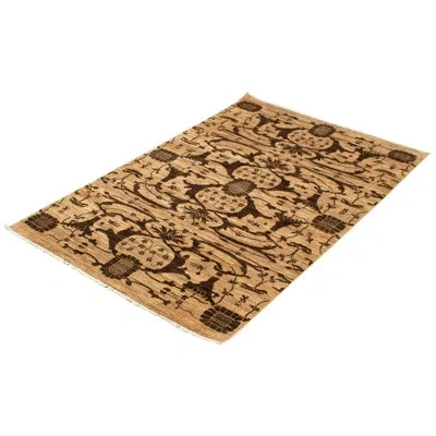 Ecarpetgallery One-of-a-kind Hand-knotted New Age 18/20 Pako Tan 5'2" X 7'8" Wool Area Rug In Tan,dark Brown