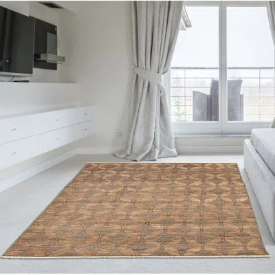 Ecarpetgallery One-of-a-kind Hand-knotted New Age 18/20 Pako Tan 6' X 8'5" Wool Area Rug In Tan,gray,dark Brown
