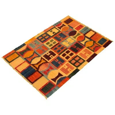 Ecarpetgallery One-of-a-kind Hand-knotted New Age Anatolian Beige/dark Copper 4'2" X 6'1" Wool Area Rug In Beige;dark Copper
