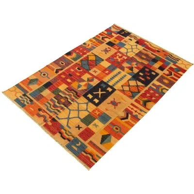 Ecarpetgallery One-of-a-kind Hand-knotted New Age Anatolian Beige/red 6'2" X 8'11" Wool Area Rug In Beige,red