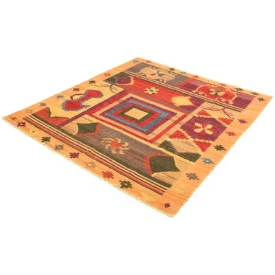 Ecarpetgallery One-of-a-kind Hand-knotted New Age Anatolian Beige/red 8'6" X 9'6" Wool Area Rug In Beige,red