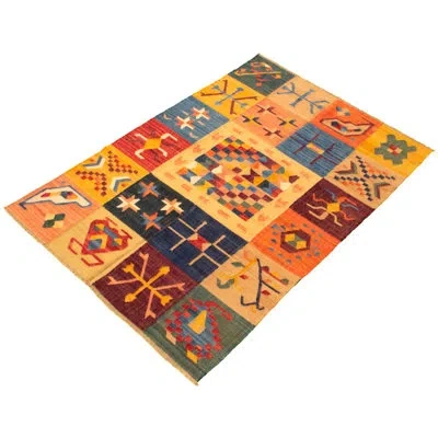 Ecarpetgallery One-of-a-kind Hand-knotted New Age Anatolian Beige/salmon 6'1" X 9' Wool Area Rug In Beige,salmon