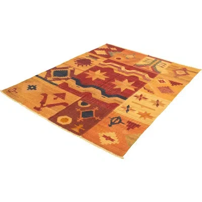 Ecarpetgallery One-of-a-kind Hand-knotted New Age Anatolian Copper/dark Red 7'10" X 10' Wool Area Rug In Copper,dark Red