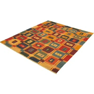 Ecarpetgallery One-of-a-kind Hand-knotted New Age Anatolian Dark Gold/red 8'4" X 9'11" Wool Area Rug In Dark Gold,red,blue