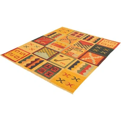 Ecarpetgallery One-of-a-kind Hand-knotted New Age Anatolian Light Gold 8'3" X 9'11" Wool Area Rug In Light Gold,red