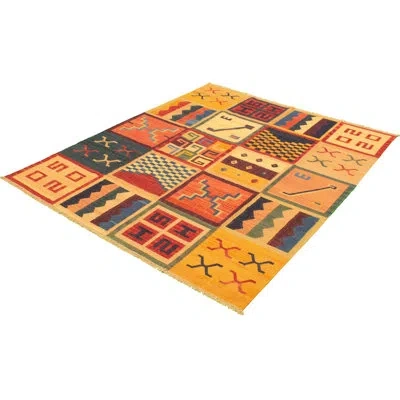 Ecarpetgallery One-of-a-kind Hand-knotted New Age Anatolian Light Orange/red 8'2" X 10'1" Wool Area Rug In Light Orange,red
