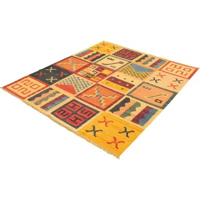 Ecarpetgallery One-of-a-kind Hand-knotted New Age Anatolian Light Orange/red 8'3" X 10' Wool Area Rug In Light Orange,red