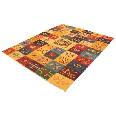 Ecarpetgallery One-of-a-kind Hand-knotted New Age Anatolian Orange/blue/blue 10'4" X 14' Wool Area Rug In Orange,blue,blue