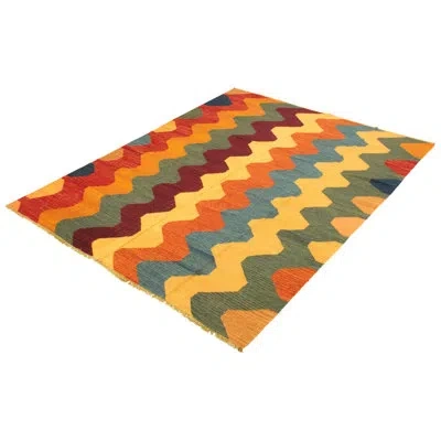 Ecarpetgallery One-of-a-kind Hand-knotted New Age Anatolian Orange/red/green 8'11" X 11'11" Wool Area Rug In Orange,red,green