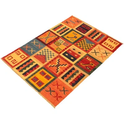 Ecarpetgallery One-of-a-kind Hand-knotted New Age Anatolian Salmon 6'2" X 9'1" Wool Area Rug In Salmon,red