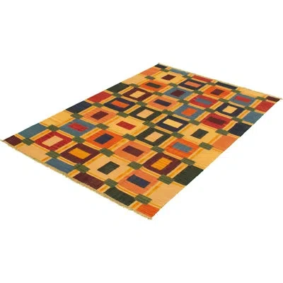 Ecarpetgallery One-of-a-kind Hand-knotted New Age Anatolian Yellow/green/blue 6'1" X 9'2" Wool Area Rug In Yellow,green,blue