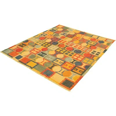 Ecarpetgallery One-of-a-kind Hand-knotted New Age Anatolian Yellow/red/green 8'4" X 9'10" Wool Area Rug In Yellow,red,green